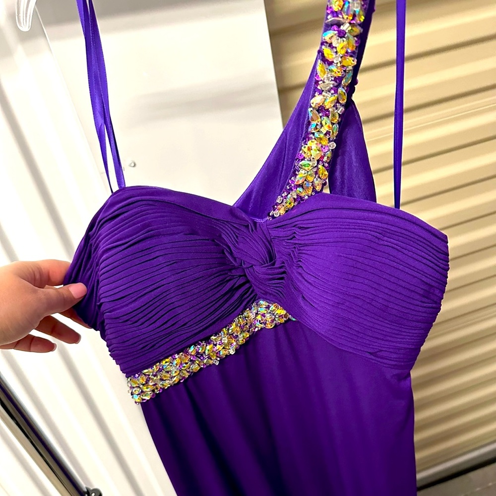 Dark Purple formal dress one shoulder